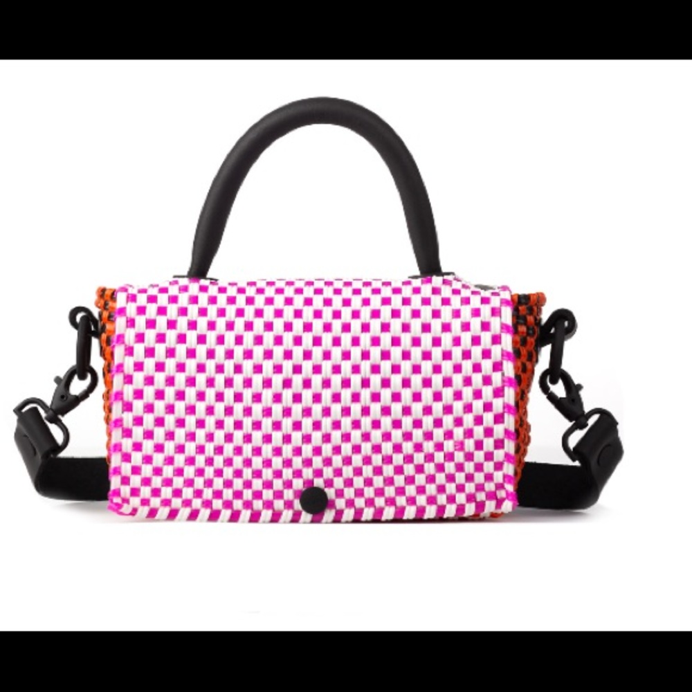 Mini purse with leather straps & handles